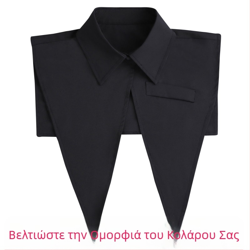 Καλοκαιρινός λεπτός γιακάς σάλι σε στυλ πουκάμισου, μεγάλος γιακάς με μύτες, ψεύτικος γιακάς σε all-match κοστουμιού, εξωτερική επένδυση, μικρό γιλέκο, μεγάλος γιακάς με κούνια