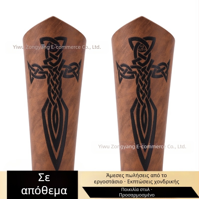 Διασυνοριακό Μεσαιωνικό Ανδρικό Δερμάτινο Βραχιόλι Ρετρό Πανκ Χειροκροτήματα Καρναβαλιού Cosplay Κοστούμια Αξεσουάρ Προστατευτικό Μπράτσου