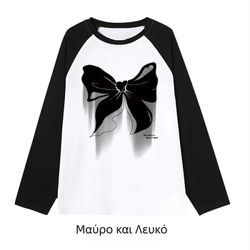 Γυναικείο T-shirt με μακριά μανίκια από καθαρό βαμβάκι, ένθετο σε διάφορα χρώματα, για γυναίκες, μεγάλα μεγέθη, 24 ετών, για Άνοιξη και Φθινόπωρο, Νέα, Καθημερινά Ρούχα με Φόρμα
