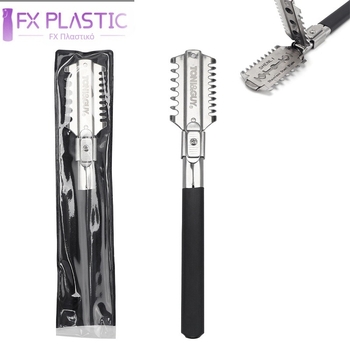 Σε απόθεμα Εργαλείο κομμωτικής Θήκη μαχαιριού από ανοξείδωτο ατσάλι Μαχαίρι κουρέματος Χειροκίνητη ξύστρα Broder Διπλής όψης Θήκη μαχαιριού κουρέματος Λεπτωτικό μαχαίρι