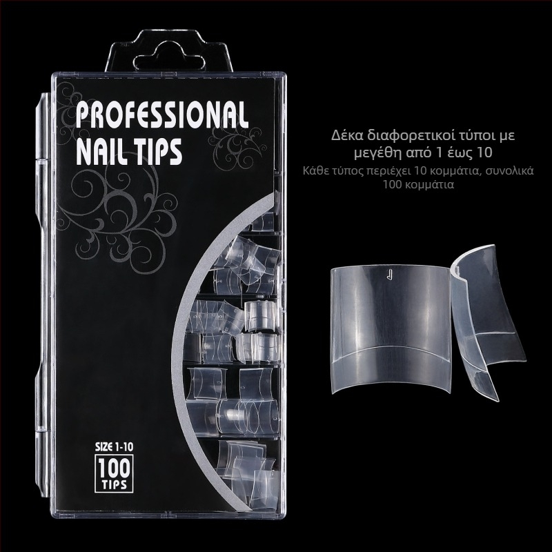 Διασυνοριακό ζεστό νύχι ποδιών 100 τεμάχια κοντά γαλλικά επίπεδα ψεύτικα νύχια επέκτασης νυχιών κομμάτια διαφανή φυσικά σε κουτί