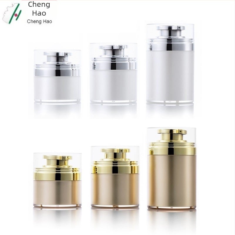 Μπουκάλι κρέμας κενού Spot 30G χρυσό, μπουκάλι πρέσας 50G σε λευκό χρώμα μαργαριταρένιο, μπουκάλι κρέμας 100G ακρυλικό