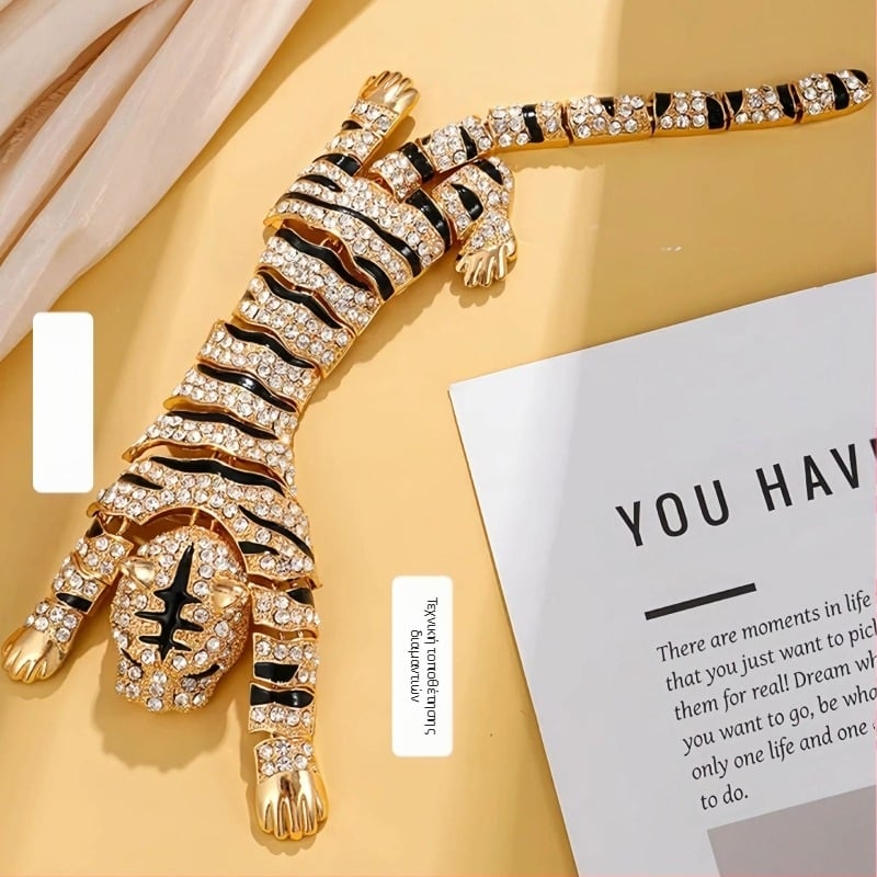 Ευρωπαϊκές και Αμερικανικές Εκρήξεις Καρφίτσα Τίγρης Over-the-shoulder Γυναικεία Καρφίτσα Heavy Industry Fashion Με Διαμάντια Επικαλυμμένο με Αξεσουάρ Πουλόβερ σε Αξεσουάρ