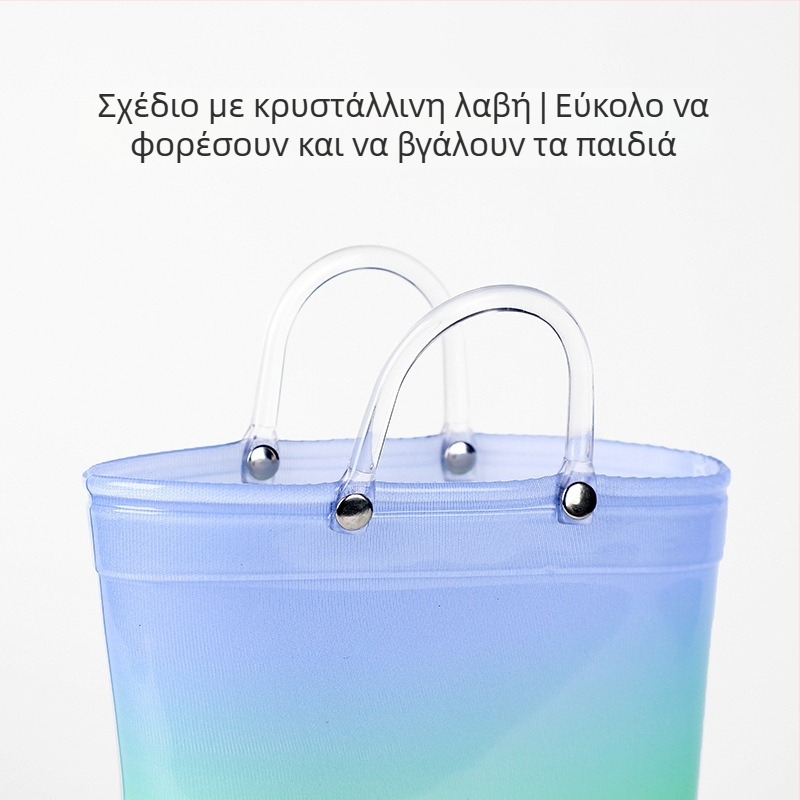 Παιδικά παπούτσια βροχής Ins Εξωτερικού εμπορίου για κορίτσια Μπότες βροχής Princess υψηλής ποιότητας Rainbow διαφανές μεσαίο σωλήνα αντιολισθητικά παπούτσια νερού για μεγάλα παιδιά