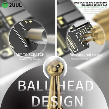 Σετ βελόνων συγκόλλησης 2Uul με ενσωματωμένη βάση, καθαρός χαλκός, επιχρυσωμένος με χρυσό, γρήγορης κατανάλωσης κασσίτερου και επίστρωση κασσίτερου, σετ λαβών από ελαφριές ίνες άνθρακα