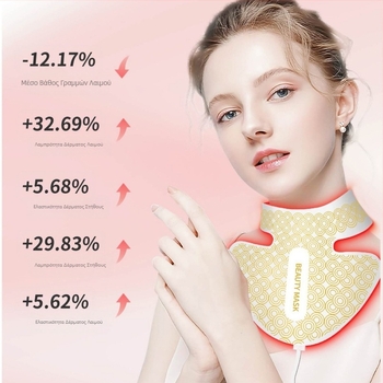 Συσκευή ομορφιάς λαιμού με μεγάλη συστοιχία κόκκινου φωτός για περιποίηση δέρματος, αναζωογόνηση φωτονίων, όργανο ομορφιάς με κόκκινο και μπλε φως για λεύκανση του λαιμού, συσκευή αντιγήρανσης