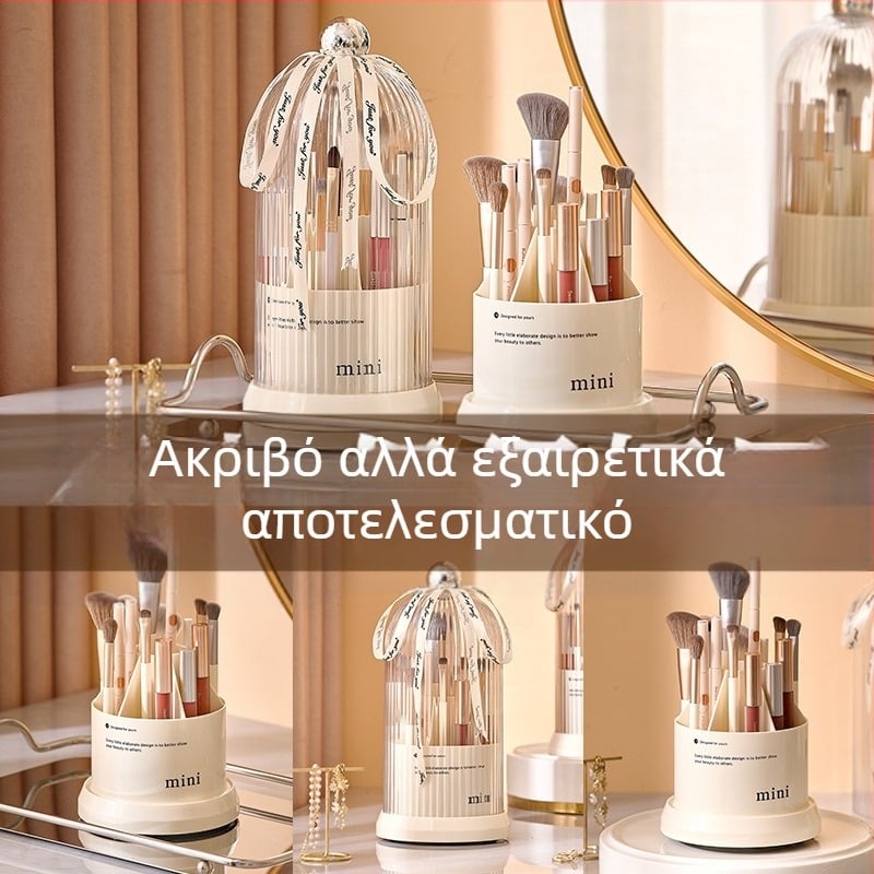 Περιστρεφόμενο κουτί αποθήκευσης καλλυντικών, κύλινδρος αποθήκευσης στυλό φρυδιών πολλαπλών στρώσεων, θήκη στυλό για τραπέζι μπουντουάρ, ράφι αποθήκευσης κραγιόν