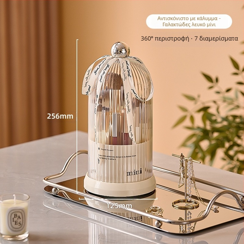 Περιστρεφόμενο κουτί αποθήκευσης καλλυντικών, κύλινδρος αποθήκευσης στυλό φρυδιών πολλαπλών στρώσεων, θήκη στυλό για τραπέζι μπουντουάρ, ράφι αποθήκευσης κραγιόν