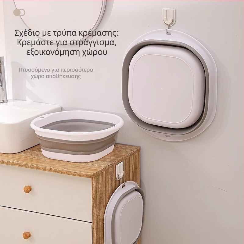 Πτυσσόμενος τετράγωνος νιπτήρας φορητός ταξιδιού πλαστικός πτυσσόμενος νιπτήρας φοιτητικής εστίας που εξοικονομεί χώρο με παχύρρευστη ποδόλουτρο