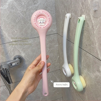 Βούρτσα μπάνιου με μακριά λαβή και μαλακές τρίχες για κορίτσια, κατάλληλη για μπάνιο και τρίψιμο της πλάτης, διαθέσιμη για χονδρική και dropshipping σε κοριτσίστικο στυλ