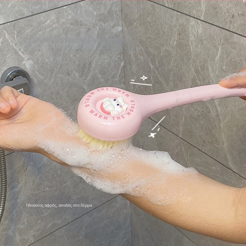 Βούρτσα μπάνιου με μακριά λαβή και μαλακές τρίχες για κορίτσια, κατάλληλη για μπάνιο και τρίψιμο της πλάτης, διαθέσιμη για χονδρική και dropshipping σε κοριτσίστικο στυλ