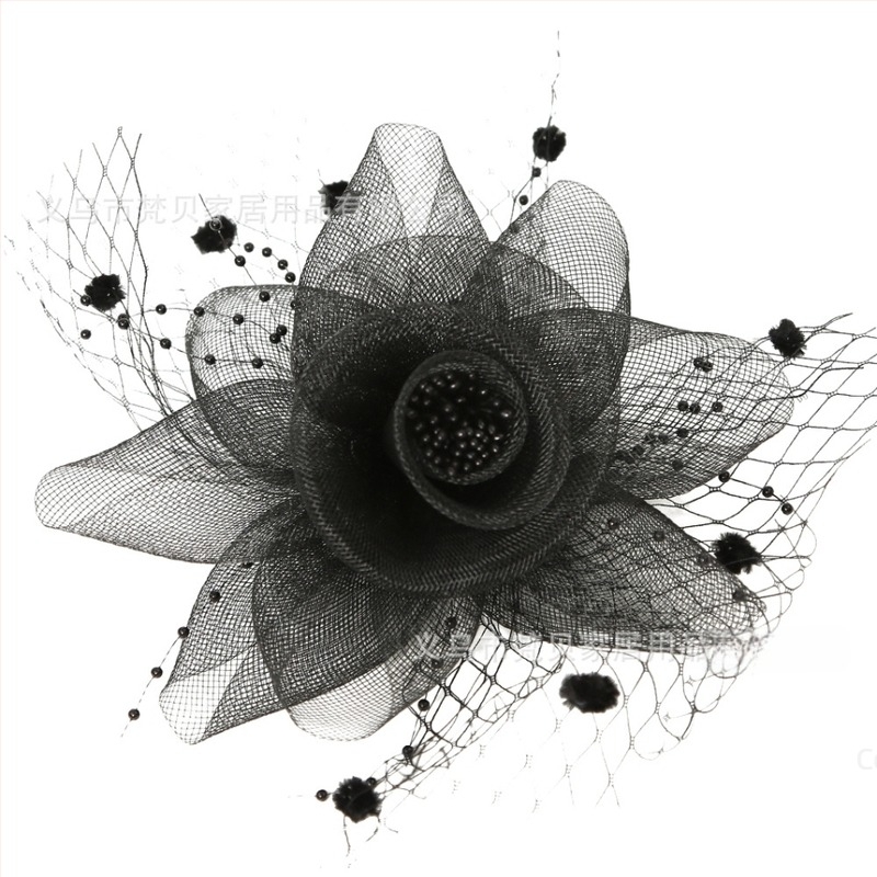 Διασυνοριακό Amazon Explosions Γυναικείο Mesh Gauze Ευρωπαϊκό και Αμερικανικό Νέο Ομορφιά Καπέλα Φεστιβάλ Ιπποδρομιών Διακοσμητικό Κεφάλι Λουλούδι Ρετρό Πέπλο Topper