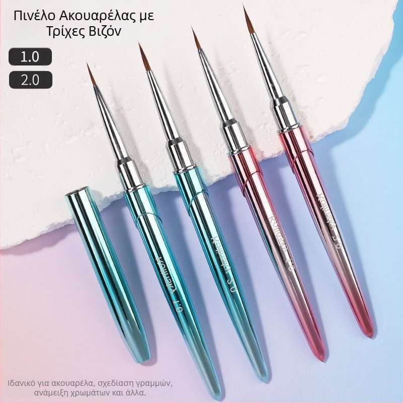 Νέα ντεγκραντέ μαλλιά βιζόν στυλό νυχιών γάντζο γραμμή μουτζούρωμα βαμμένο μέταλλο ακουαρέλα στυλό νυχιών κατάστημα ακουαρέλα ειδικό εργαλείο