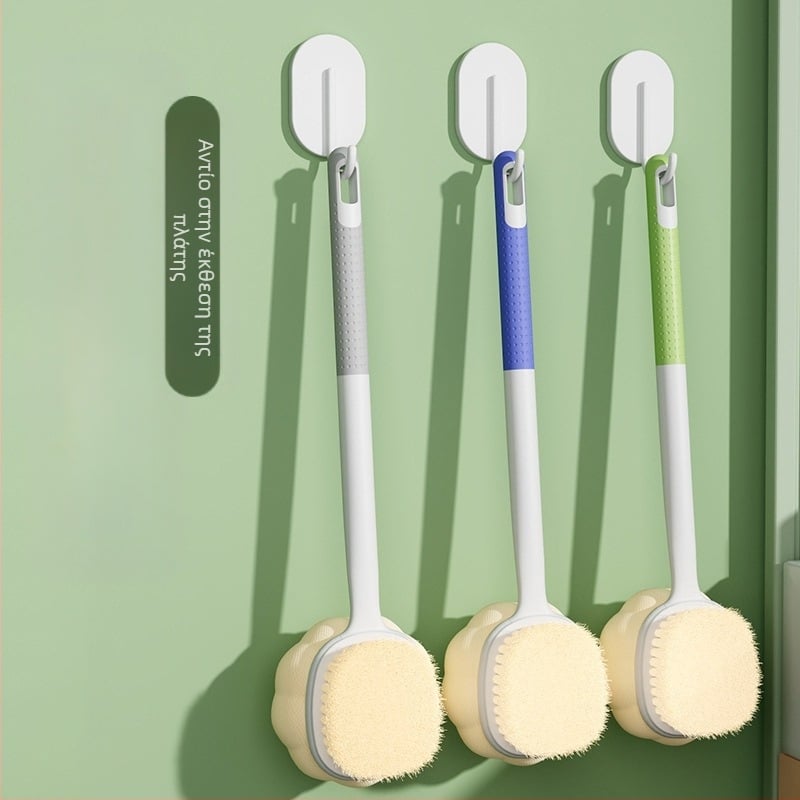 Βούρτσα μπάνιου με μακριά λαβή, μαλακή μάλλινη βούρτσα μπάνιου, βούρτσα με σφαιρίδια για τρίψιμο πλάτης, τεχνητό τρίψιμο σώματος, μην ζητάτε από άλλους να σκουπίσουν, βούρτσα πλάτης