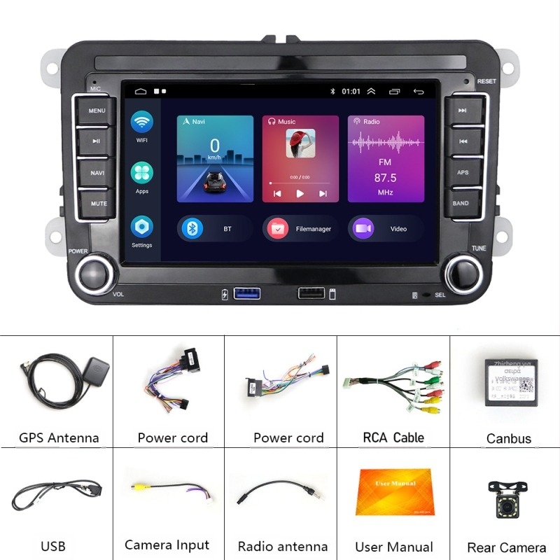 Κατάλληλο για αυτοκίνητο Volkswagen 7 ιντσών με Android 11, κεντρικό έλεγχο Carplay, μεγάλη οθόνη πλοήγησης, εικόνα οπισθοπορείας, όλα σε ένα μηχάνημα