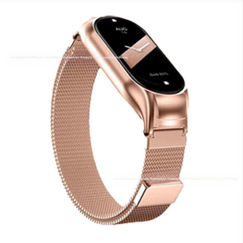 Κατάλληλο για Xiaomi Mi Band 10/9, Xiaomi Mi Band 8, Λουράκι Ρολογιού, Xiaomi Mi Band 567, Μεταλλικό Βραχιόλι, Μαγνητική Ατραξιόν Μιλάνου