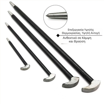 Σετ 4 τεμαχίων απευθείας πωλήσεων από το εργοστάσιο με στρογγυλή ράβδο, αφαίρεση καρφιών, θερμικά επεξεργασμένο και στα δύο άκρα, λοστός Efi 6"12"16"20"
