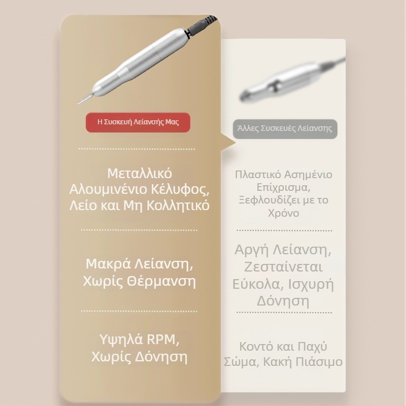 Το τριβείο νυχιών δεν καίγεται, φορτίζει, επαγγελματική κεφαλή λείανσης αφαίρεσης νυχιών, φορητή, ηλεκτρική κεφαλή λείανσης νυχιών