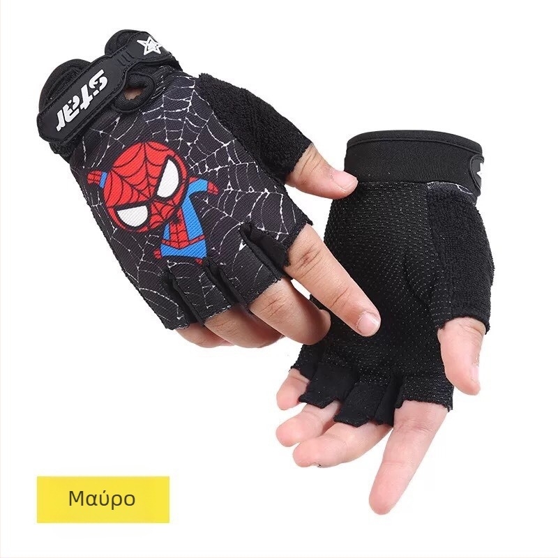 Παιδικά καλοκαιρινά γάντια ιππασίας, αντηλιακά μεταξωτά, λεπτά, για άνδρες και γυναίκες, υπαίθρια αθλήματα, πατινάζ με ρόλερ, αντιολισθητικά, χωρίς δάχτυλα