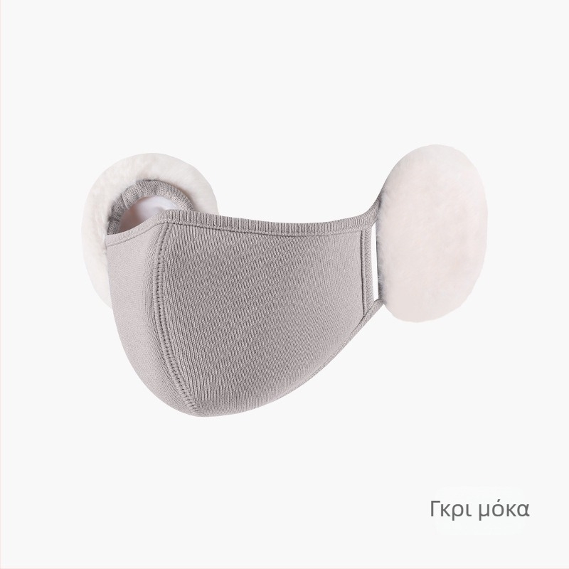 Μάσκα Φθινοπώρου και Χειμώνα Γυναικεία Υψηλής Χρωματικής Αξίας Βελούδινη Χαριτωμένη Προστασία Αυτιών Στερεοφωνική Μάσκα Αδυνατίσματος Cloud Ζεστή Προστασία Αυτιών 2 σε 1