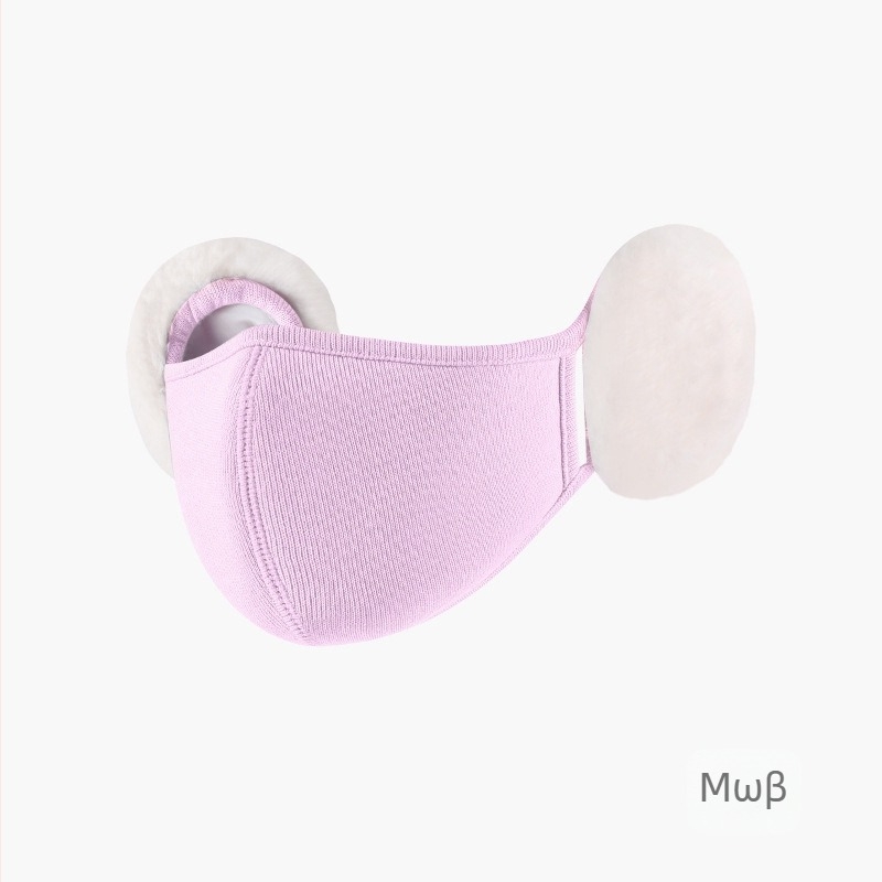 Μάσκα Φθινοπώρου και Χειμώνα Γυναικεία Υψηλής Χρωματικής Αξίας Βελούδινη Χαριτωμένη Προστασία Αυτιών Στερεοφωνική Μάσκα Αδυνατίσματος Cloud Ζεστή Προστασία Αυτιών 2 σε 1