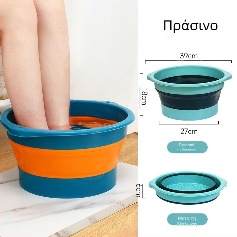 -Ποδόλουτρο, πτυσσόμενος κουβάς, φορητός αποθηκευτικός χώρος, μασάζ στο σπίτι, ποδόλουτρο για την υγεία πάνω από τη γάμπα με καπάκι, συντήρηση θερμότητας, πλύσιμο ποδιών