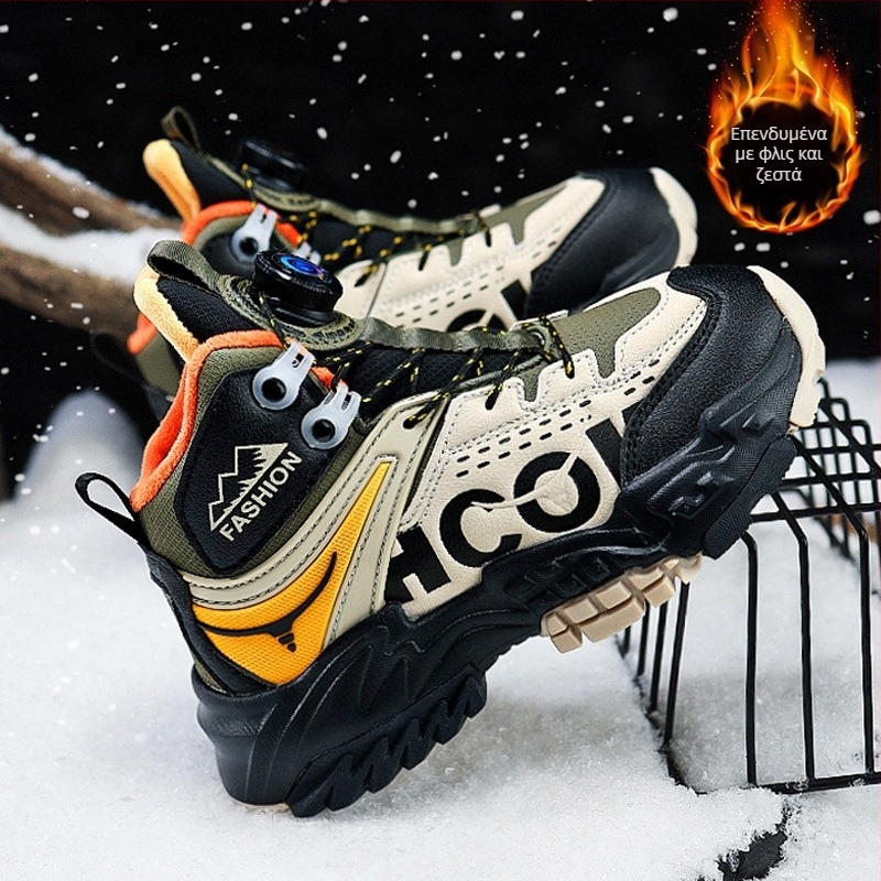 Μεγάλα βαμβακερά παπούτσια για κορίτσια 2024 νέα χειμωνιάτικα αθλητικά παπούτσια με επένδυση από φλις, παχιά ζεστά αντιολισθητικά παπούτσια πεζοπορίας