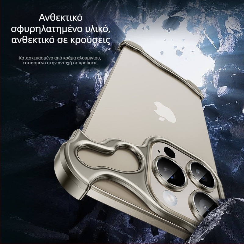 Κατάλληλο για θήκη κινητού τηλεφώνου Apple 17Promax, μεταλλικό μαξιλαράκι γωνίας ειδικού σχήματος, αντιολισθητικό Iphone14, χωρίς πλαίσιο, φακό 16E 5