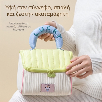 Χαριτωμένη τσάντα καλλυντικών σπιτιού μεγάλης χωρητικότητας μαλακή φορητή τσάντα αποθήκευσης υψηλής ομορφιάς τσάντα πλυσίματος ταξιδιού φορητή τσάντα αποθήκευσης