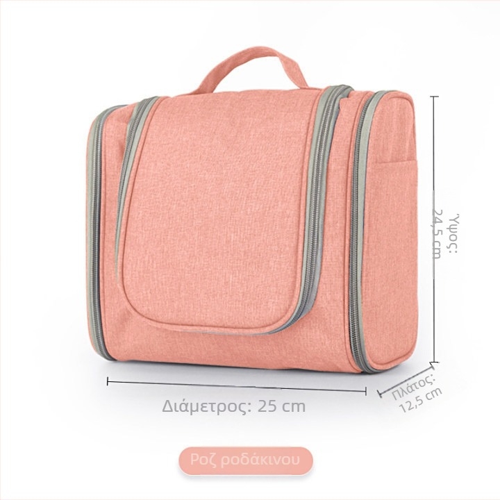 Μεγάλη τσάντα καλλυντικών και μακιγιάζ από PU δέρμα, αδιάβροχη, πολυστρωματική τσάντα αποθήκευσης για άνδρες, ταξιδιού, με γάντζο, χονδρικής, αδιάβροχη και σφραγισμένη