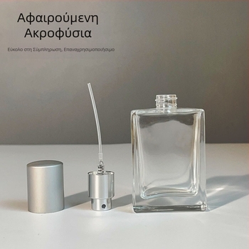 Μπουκάλι διανομής αρώματος 30ml κομψό φορητό καλλυντικό γυάλινο μπουκάλι ξύλινο καπάκι τύπου ψεκασμού διαφανές μπουκάλι αρώματος άδειο μπουκάλι