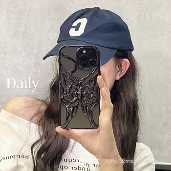 Κατάλληλο για θήκη κινητού τηλεφώνου Iphone16Promax με κοπή, ψύξη, ηλεκτρολυτική επιμετάλλωση, πεταλούδα, Apple 16E, αντι-πτωτική θήκη, σταυρός