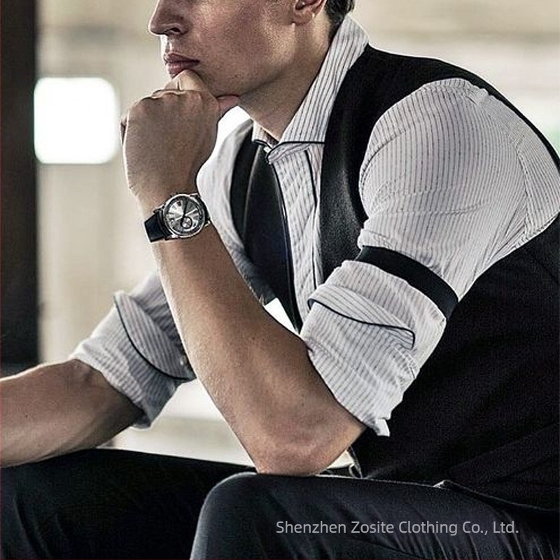 Ανδρικά μανίκια πουκάμισων με κόμπους, ρετρό, ευρωπαϊκά και αμερικανικά μανίκια, με σταθερό φανταχτερό πουκάμισο μπαρ, αντιολισθητικό δαχτυλίδι