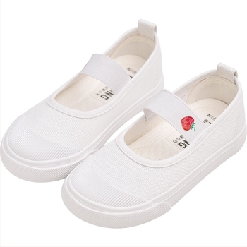 Παιδικά Παπούτσια από Καμβά, Λευκά Παπούτσια για Κορίτσια, Λευκά Παιδικά Παπούτσια Νηπιαγωγείου με Μαλακή Σόλα, Υφασμάτινα Παπούτσια για Κορίτσια, Παπούτσια Εσωτερικού Χώρου για Πανεπιστημιούπολη