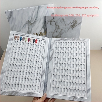 Διασυνοριακό Ζεστό Πώληση Μαρμάρινη Πλάκα Χρώματος Μανικιούρ Απλή Έγχρωμη Κάρτα Οθόνης Κόλλας Βερνίκι Νυχιών Δείγμα Βιβλίου Οθόνης