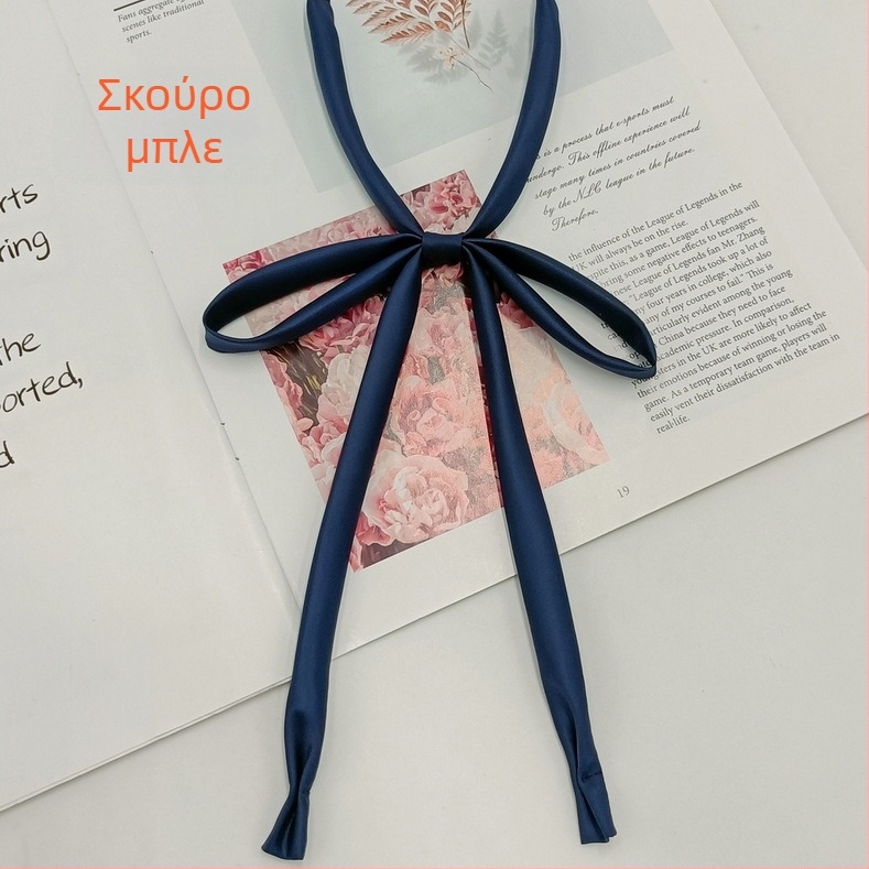 Σε απόθεμα χονδρικής κορδέλα από σχοινί χωρίς δέσιμο, μονόχρωμο φιόγκο, ιαπωνικού στυλ κολεγίου, JK ομοιόμορφο, λεπτό, μακρύ χερούλι, γυναικείο παπιγιόν