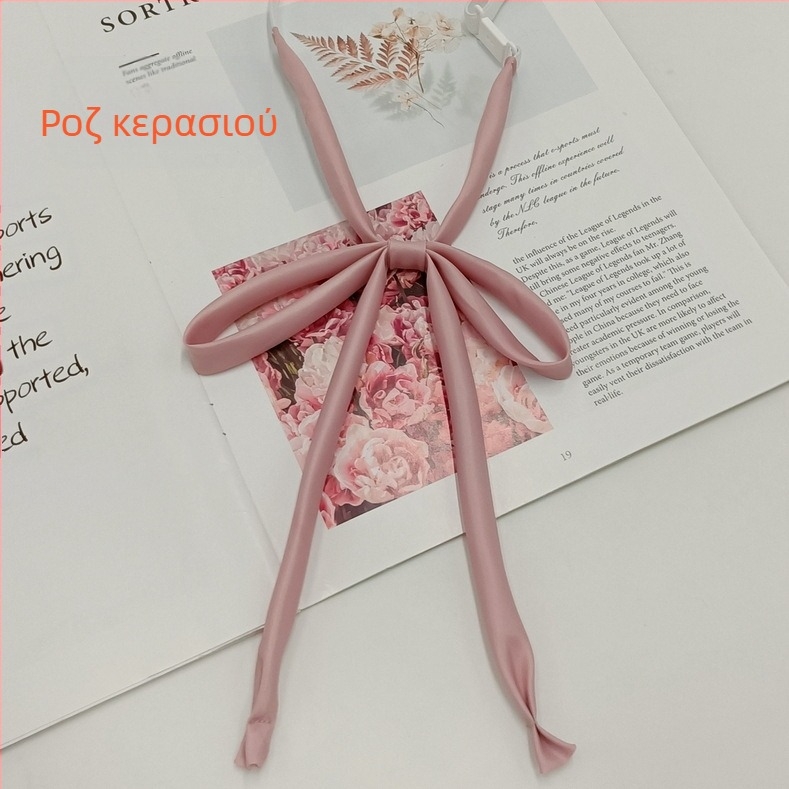 Σε απόθεμα χονδρικής κορδέλα από σχοινί χωρίς δέσιμο, μονόχρωμο φιόγκο, ιαπωνικού στυλ κολεγίου, JK ομοιόμορφο, λεπτό, μακρύ χερούλι, γυναικείο παπιγιόν