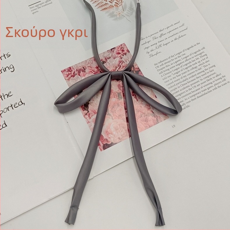 Σε απόθεμα χονδρικής κορδέλα από σχοινί χωρίς δέσιμο, μονόχρωμο φιόγκο, ιαπωνικού στυλ κολεγίου, JK ομοιόμορφο, λεπτό, μακρύ χερούλι, γυναικείο παπιγιόν