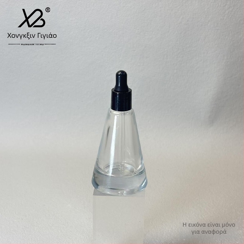 Νέο σε απόθεμα 20ml παγωμένο κωνικό μπουκάλι τσαγιού με παχύ πυθμένα μπουκάλι ψεκασμού με σταγονόμετρο αιθέριο έλαιο μπουκάλι αρώματος υπό-μπουκάλι ουσίας