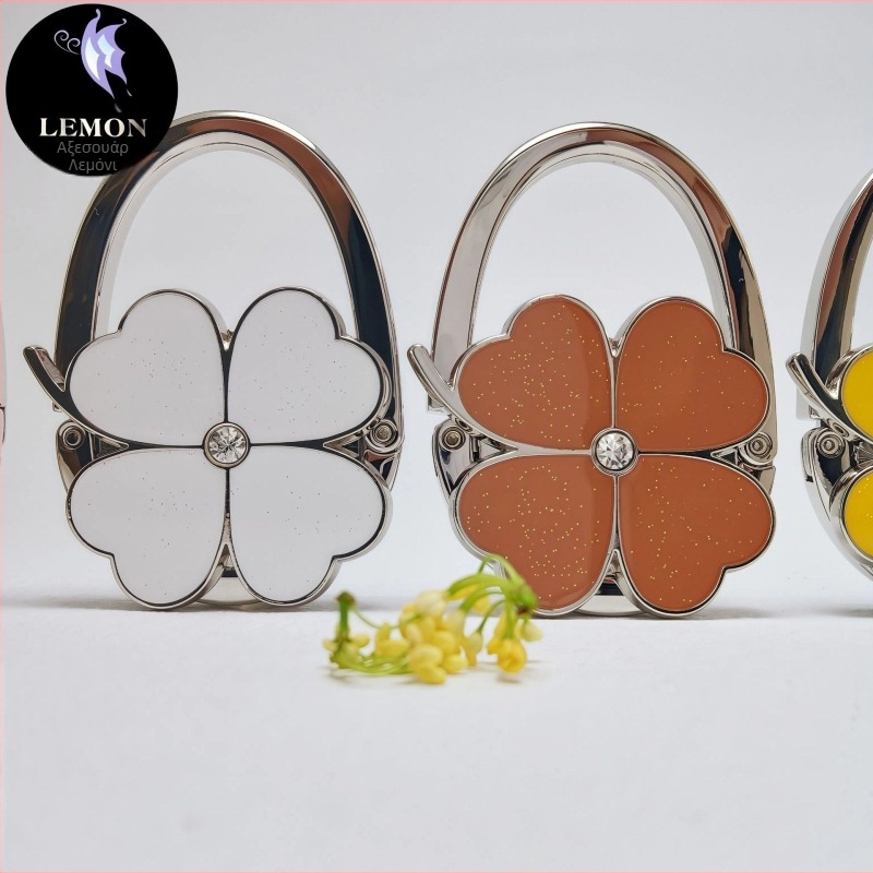 Ηλεκτρονικό εμπόριο Εξαγωγή Νέων Gadgets Βαμμένη με λάδι Τετράφυλλο τριφύλλι Τριφύλλι Στρογγυλή τσάντα μάρκας με γάντζο Κρεμαστή τσάντα με γάντζο