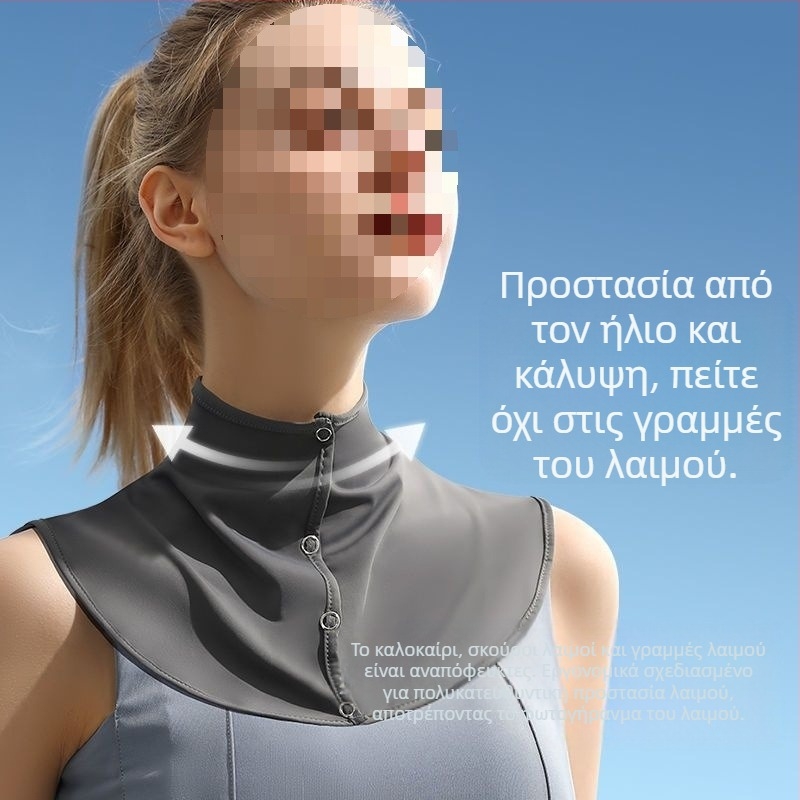 Μεταξωτό κασκόλ καλοκαιρινό κασκόλ προστασίας από τον ήλιο για γυναίκες πάγου μεταξωτό λεπτό σάλι εξωτερικού χώρου οδήγησης αντι-UV προστασία λαιμού ψεύτικο κολάρο κάλυμμα λαιμού