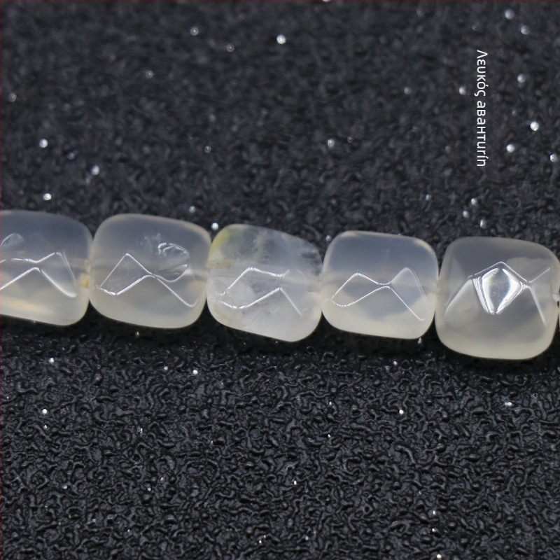 Κρύσταλλο Αχάτης Ημιπολύτιμος Λίθος 8 χιλιοστών Τετράγωνες Πολύπλευρες Χάντρες DIY Βραχιόλι Κολιέ Κοσμήματα Αξεσουάρ Υλικά Χονδρική