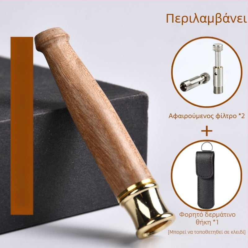 Φίλτρο τσιγάρων Jinsinan από μασίφ ξύλο, χονδρό, μεσαίο και λεπτό, τριών χρήσεων, πλενόμενο