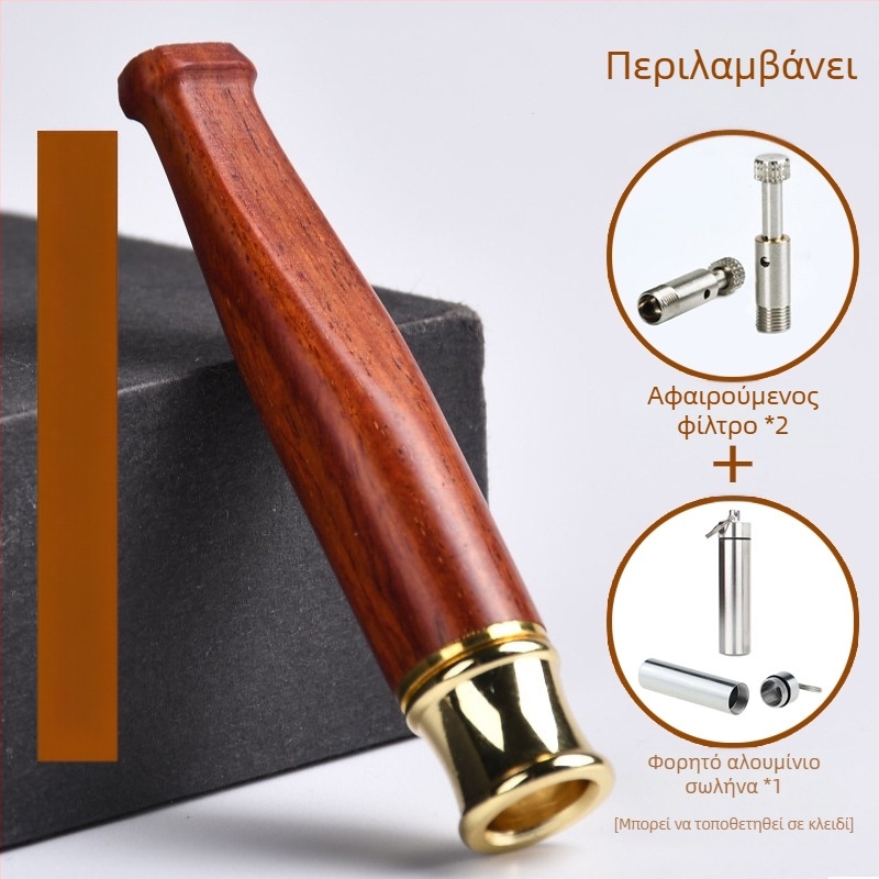 Φίλτρο τσιγάρων Jinsinan από μασίφ ξύλο, χονδρό, μεσαίο και λεπτό, τριών χρήσεων, πλενόμενο