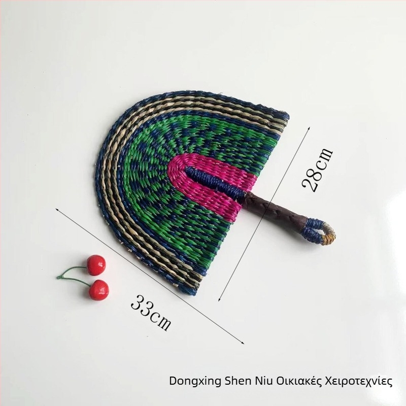 Βιετνάμ εισαγόμενο χειροποίητο υφαντό ανεμιστήρα από φύκια υφαντό ανεμιστήρα καθημερινής χρήσης στυλ αφρικανικών στοιχείων διακόσμηση τοίχου καλοκαίρι