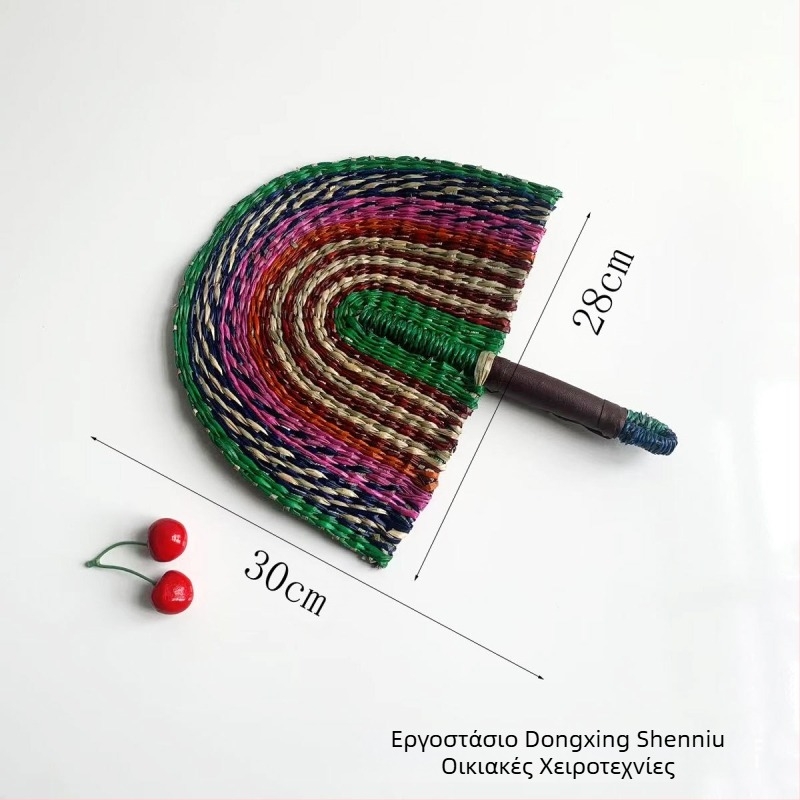 Βιετνάμ εισαγόμενο χειροποίητο υφαντό ανεμιστήρα από φύκια υφαντό ανεμιστήρα καθημερινής χρήσης στυλ αφρικανικών στοιχείων διακόσμηση τοίχου καλοκαίρι