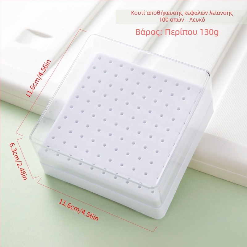 Διασυνοριακός καθαρισμός κεφαλής στίλβωσης Κουτί αποθήκευσης 30 οπών Τετράγωνη κεφαλή λείανσης καρφιών 100 οπών Διαφανής βάση προβολής ανθεκτική στη σκόνη σε απόθεμα