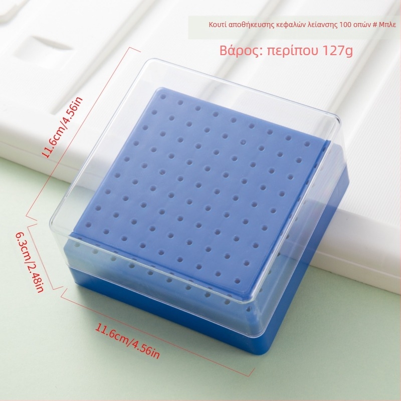 Διασυνοριακός καθαρισμός κεφαλής στίλβωσης Κουτί αποθήκευσης 30 οπών Τετράγωνη κεφαλή λείανσης καρφιών 100 οπών Διαφανής βάση προβολής ανθεκτική στη σκόνη σε απόθεμα