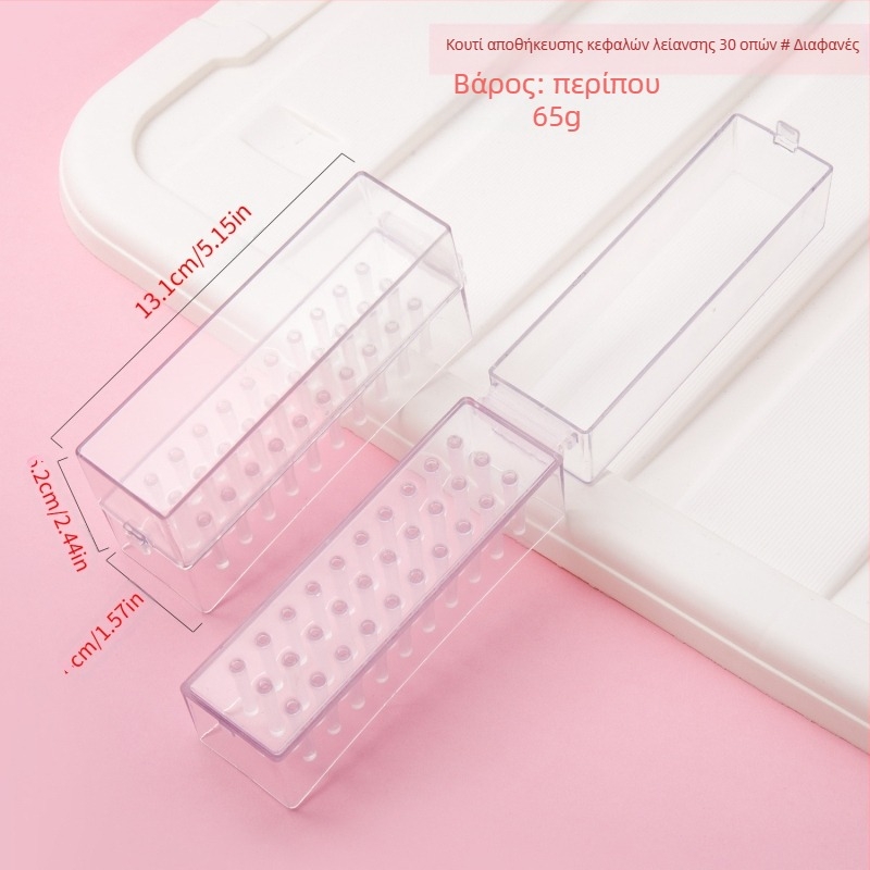 Διασυνοριακός καθαρισμός κεφαλής στίλβωσης Κουτί αποθήκευσης 30 οπών Τετράγωνη κεφαλή λείανσης καρφιών 100 οπών Διαφανής βάση προβολής ανθεκτική στη σκόνη σε απόθεμα