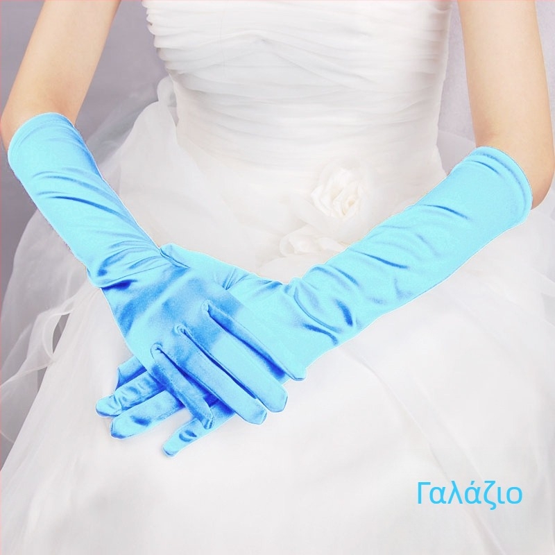 Γάντια Νυφικά Σατέν Μακριά Σατέν Ρετρό Αξεσουάρ Φωτογραφίας Γάμου Ταξιδιωτική Φωτογραφία Σκίαστρο Νυφικό Γάντια Νυφικού